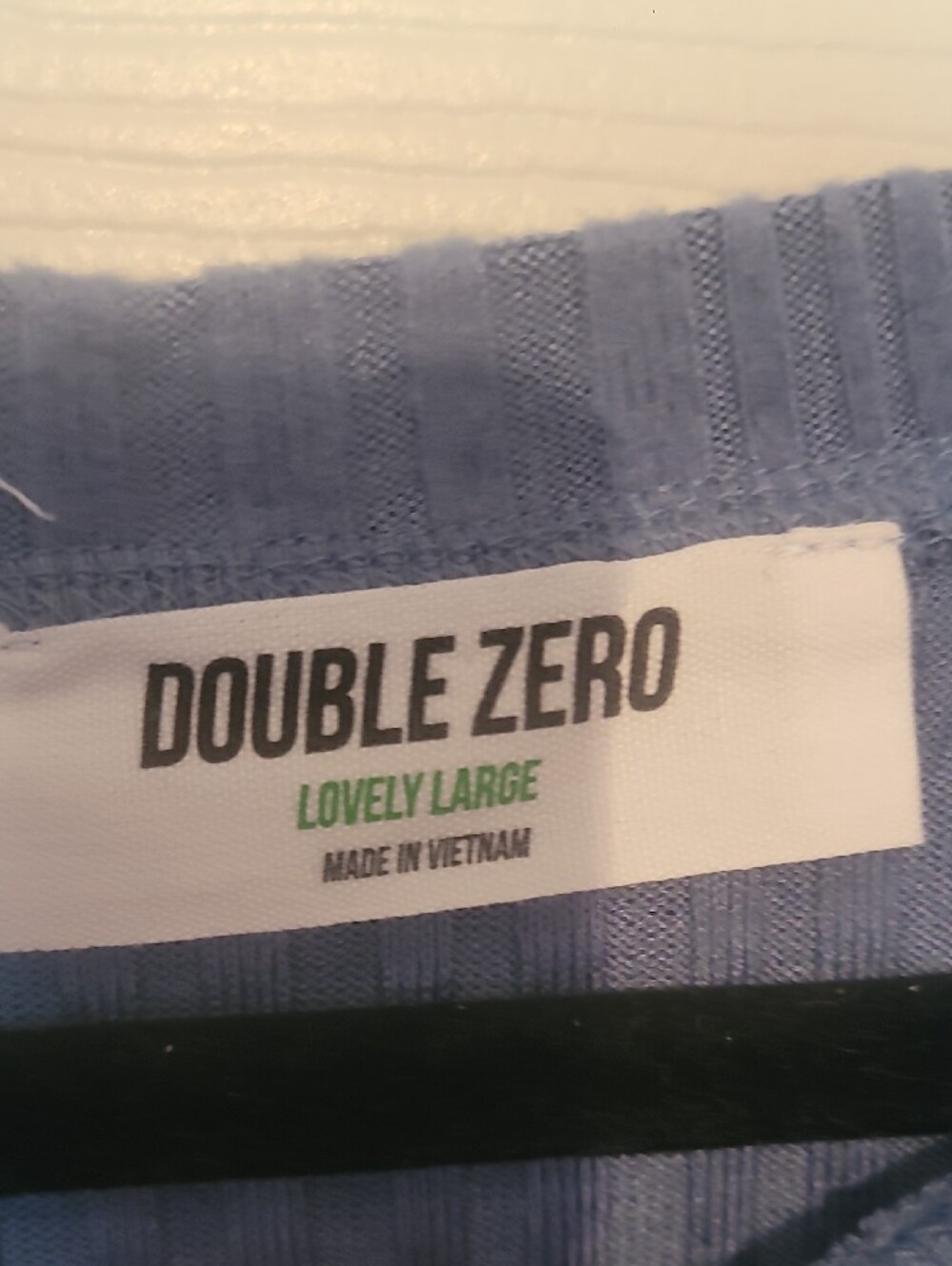 Double Zero Gray Blue Ribbed Henley Cropped - Picture 3 of 5